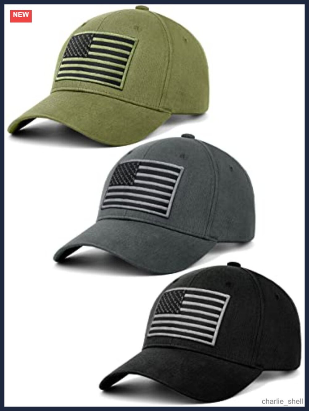 3 Pack American Flag Baseball Cap Unisex Low Profile USA Dad Hat